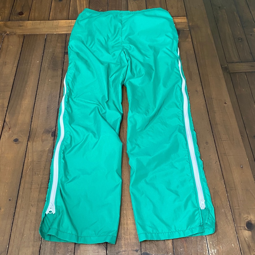 Vintage Nike Orange Tag Full Side Zip Breakaway Pants Green Mens SM 70s 80s USA